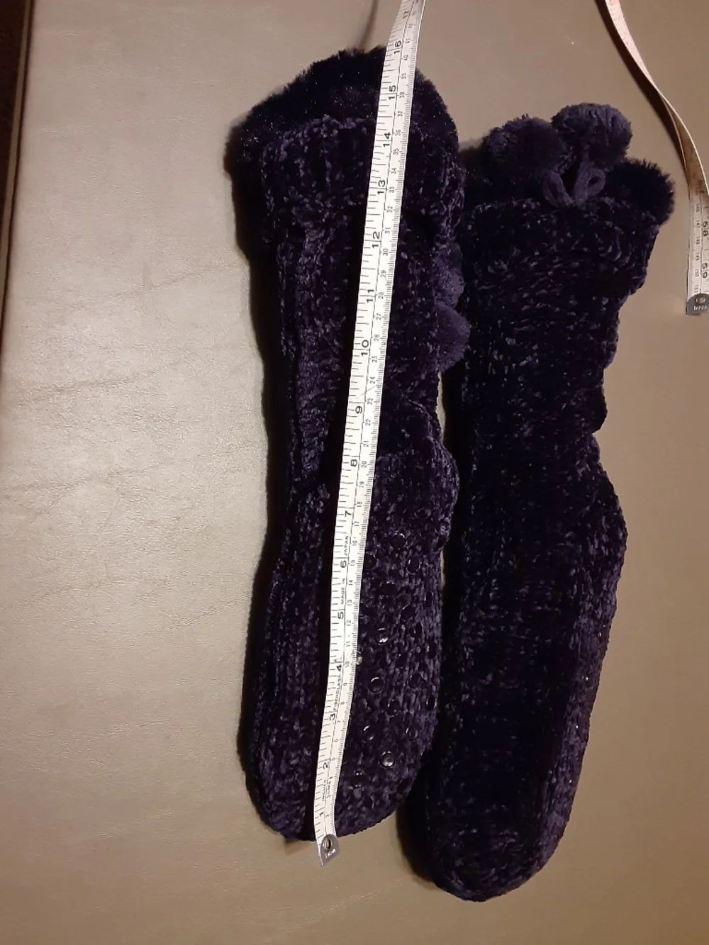 Fleece Lined Black Fuzzy Slipper Socks